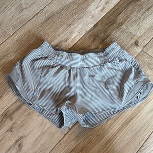 lululemon athletica Women's Gray & White Striped Athletic Shorts